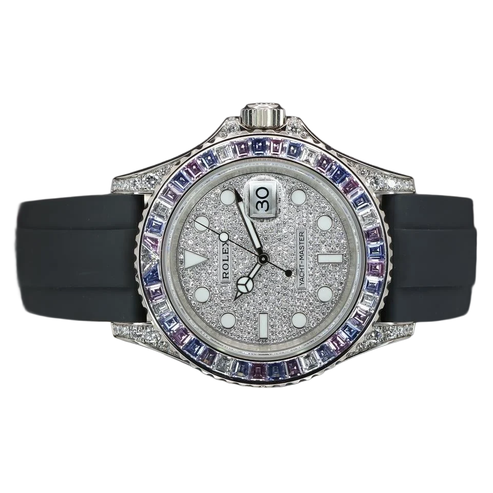 Yacht-Master Cotton Candy 40mm Paved Diamonds White Gold Oysterflex 126679SABR