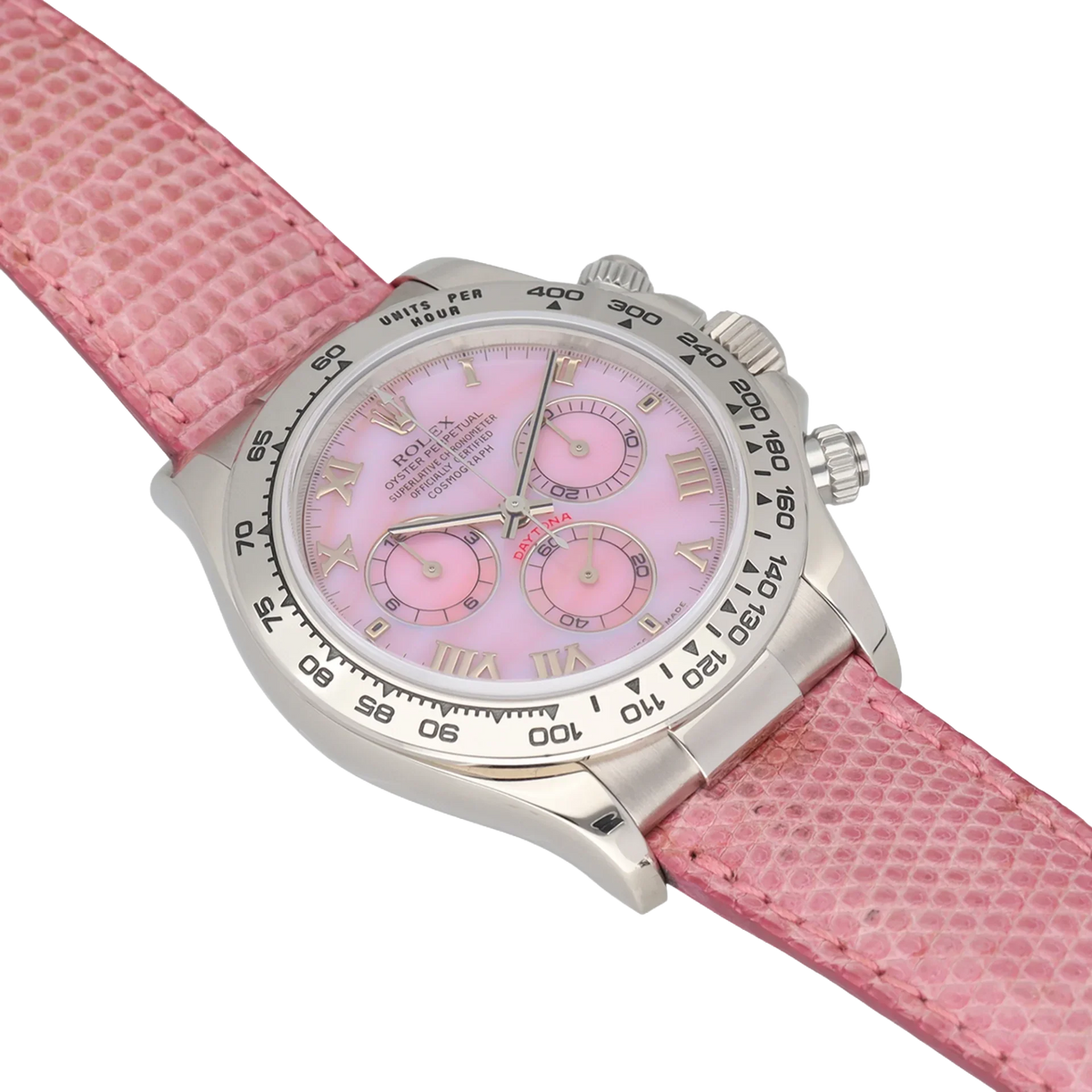 Cosmograph Daytona Beach 40mm 116519 White Gold Pink Mother of Pearl Dial