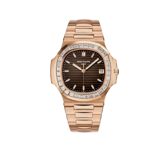 Nautilus Joaillerie 40mm 5723/1R-010 Rose Gold Brown Dial Diamond Bezel