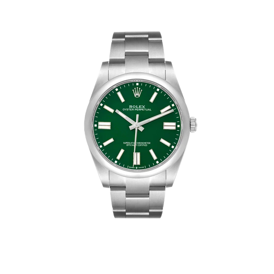 Oyster Perpetual 41mm Green Dial Steel Mens Watch 124300