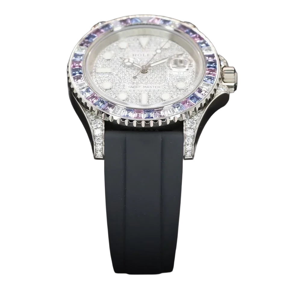Yacht-Master Cotton Candy 40mm Paved Diamonds White Gold Oysterflex 126679SABR