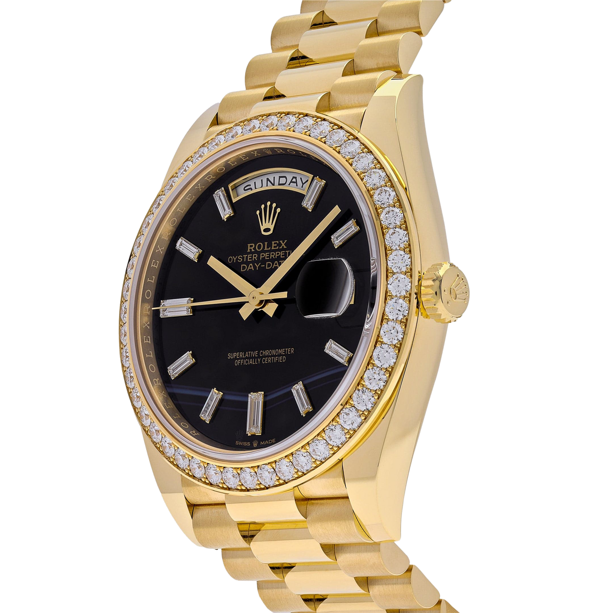 Day-Date 40 Presidential 228348RBR Diamond Bezel Baguette Onyx Dial