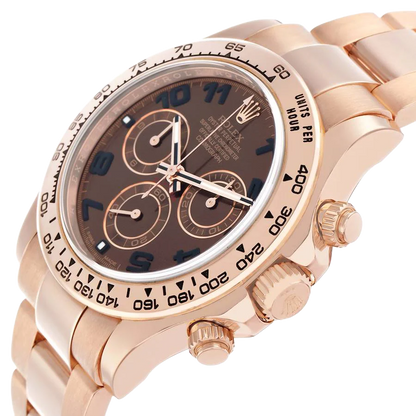 Daytona 40mm Chocolate Brown Dial Rose Gold Mens Watch 116505-0011