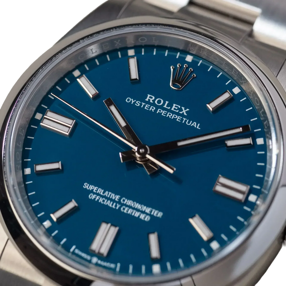 Oyster Perpetual 41mm Stainless Steel Med Blue Dial Men Watch 134300-0009 New 2025